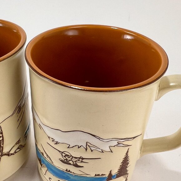 Vtg Alaska Ace Ceramic Stoneware Beige Coffee Mug Cup Souvenir Eagle Japan 80s - Picture 9 of 15